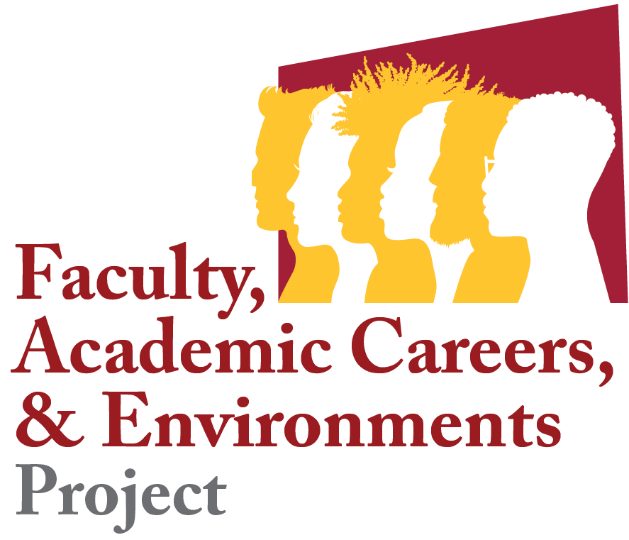 The FACE Project logo, which has several silhouettes of people with different facial structures, hair, and accessories symbolizing diverse faculty